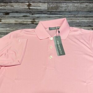 Ashworth Polo Shirt Mens Small Pink EZTEC2 Moisture Wicking Lotus